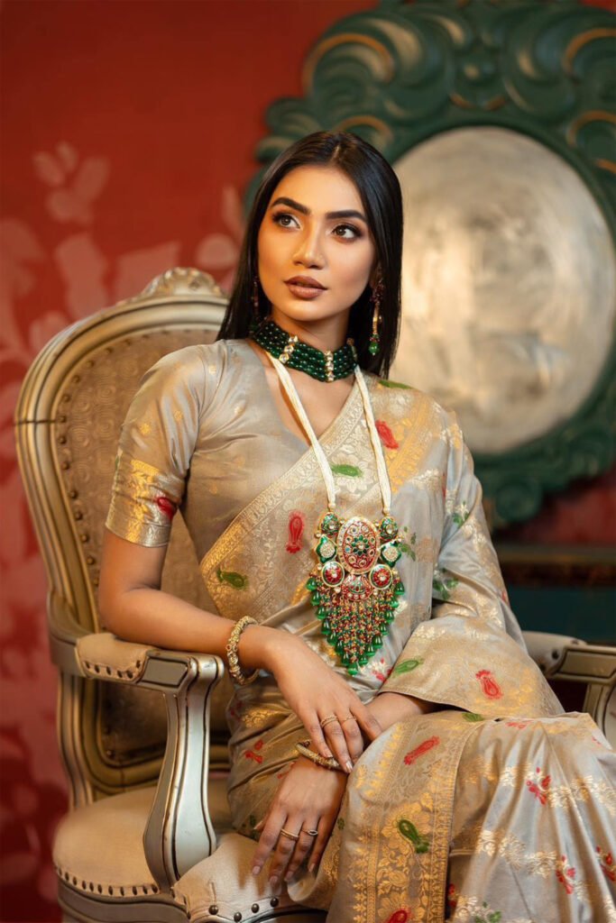 woman-sari-sits-chair